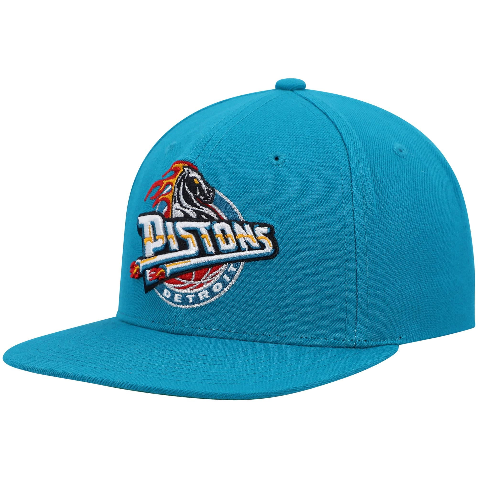 Men's Mitchell & Ness Teal Detroit Pistons Hardwood Classics Team Ground 2.0 Snapback Hat