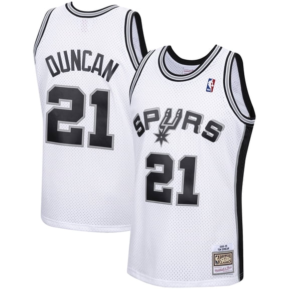 Men's Mitchell & Ness Tim Duncan White San Antonio Spurs 1998/99 Hardwood Classics Swingman Jersey