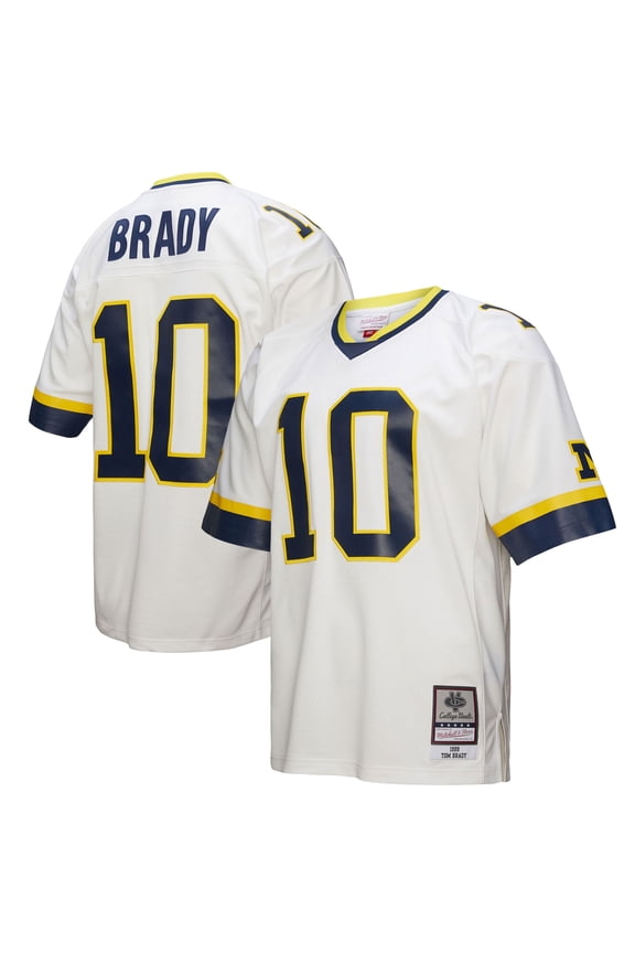 Men's Mitchell & Ness Tom Brady White Michigan Wolverines 1999 Legacy Jersey