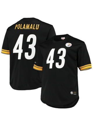 Steelers #43 Troy Polamalu Mitchell & Ness Long Sleeve Player Top - L