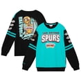 thumbnail image 1 of Men's Mitchell & Ness  Turquoise San Antonio Spurs All Over Pullover Sweatshirt, 1 of 4