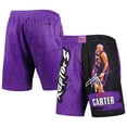 thumbnail image 1 of Men's Mitchell & Ness Vince Carter Purple Toronto Raptors Hardwood Classics Player Burst Shorts, 1 of 3