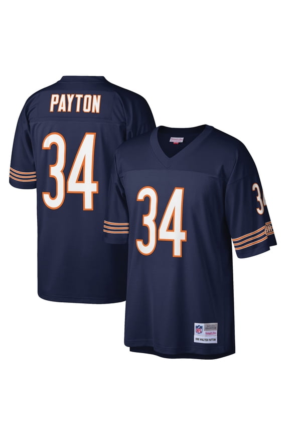 Men's Mitchell & Ness Walter Payton Navy Chicago Bears Big & Tall 1985 Retired Player Replica Jersey