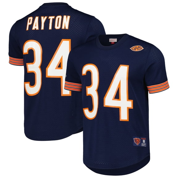Men's Mitchell & Ness Walter Payton Navy Chicago Bears Retired Player Name & Number Mesh Top