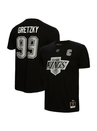 Men's Fanatics Branded Wayne Gretzky Black Los Angeles Kings Authentic Stack Retired Player Name & Number T-Shirt