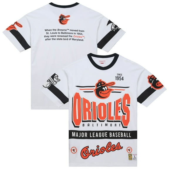 Men's Mitchell & Ness White Baltimore Orioles Cooperstown Collection Team Origins Premium T-Shirt