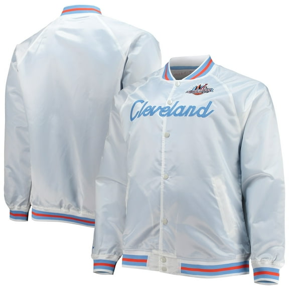 Men's Mitchell & Ness White Big & Tall 1997 NBA All-Star Game Hardwood Classics Satin Full-Snap Jacket