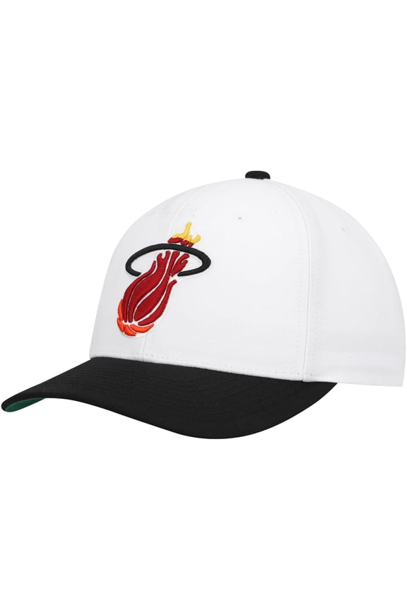 Men's Mitchell & Ness White/Black Miami Heat Hardwood Classics Core 2-Tone 2.0 Pro Snapback Hat