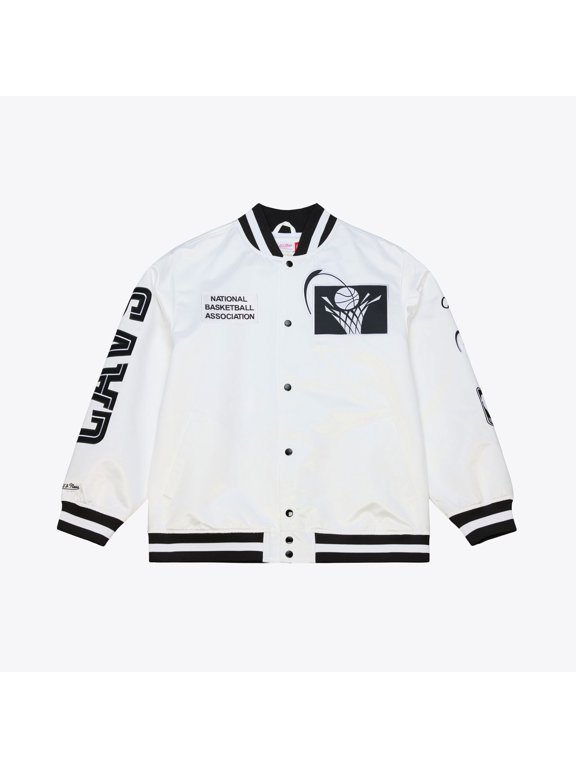Men's Mitchell & Ness White Cleveland Cavaliers Arctic Lightweight Full-Snap Satin Jacket
