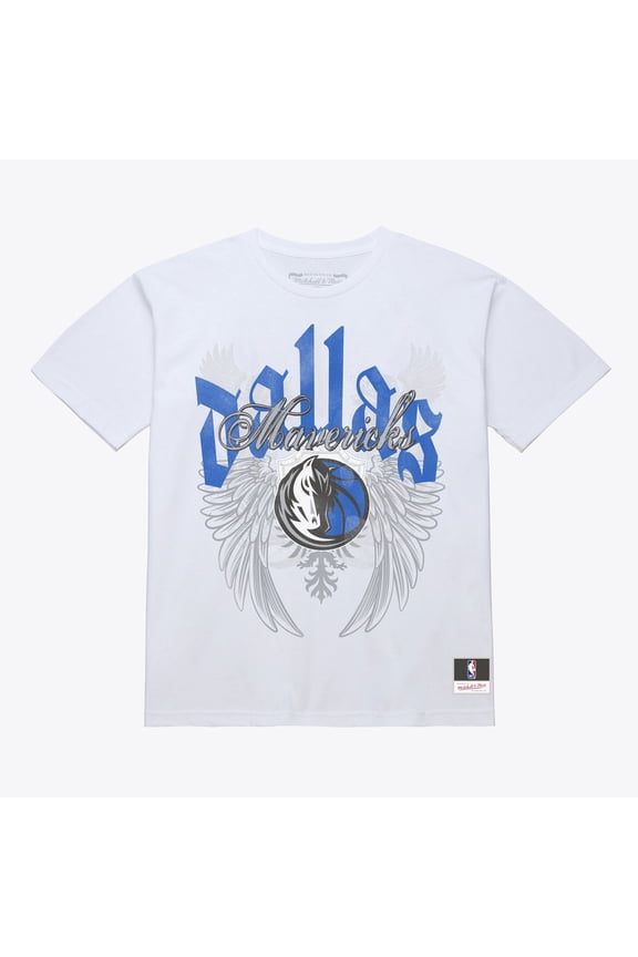 Men's Mitchell & Ness White Dallas Mavericks Old English Classic T-Shirt