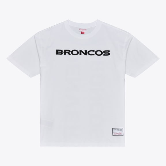 Men's Mitchell & Ness White Denver Broncos Monochrome T-Shirt