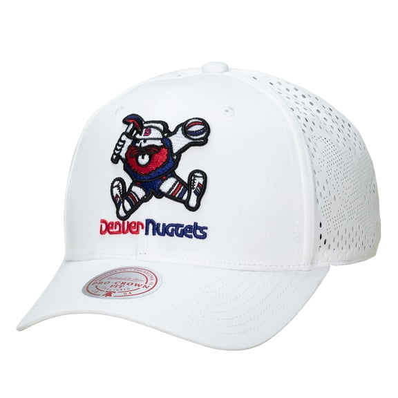 Men's Mitchell & Ness White Denver Nuggets Perfect Lightweight Pro Crown Snapback Hat