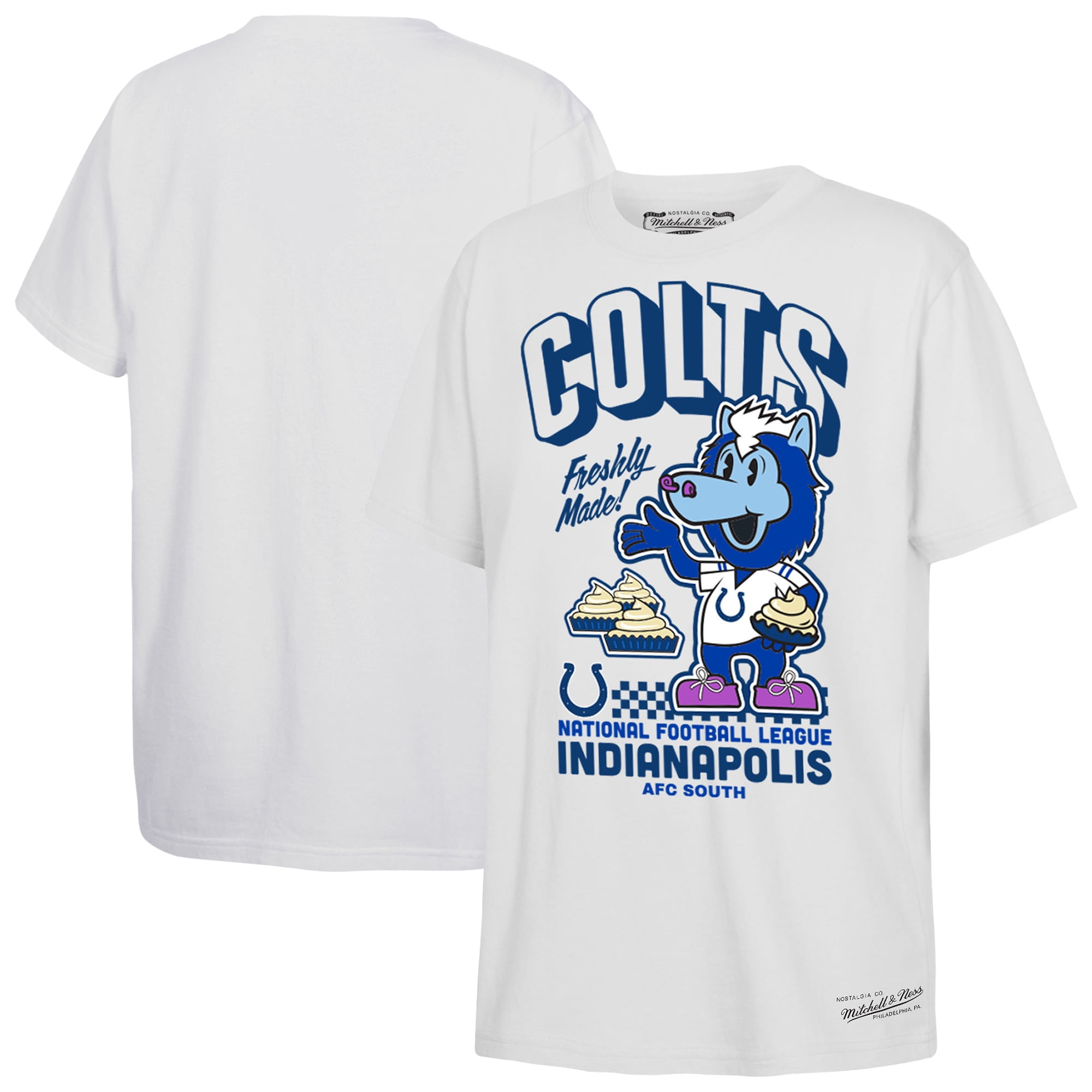 Youth Mitchell Ness White Indianapolis Colts Blue Pie Day T