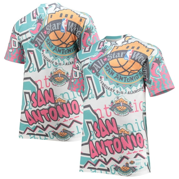 Men's Mitchell & Ness White NBA 1996 All-Star Game Hardwood Classics Big & Tall Jumbotron T-Shirt