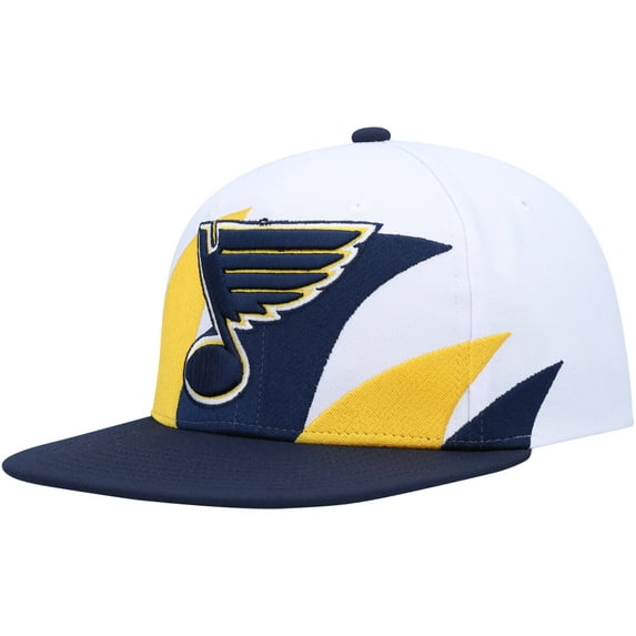 Men's Mitchell & Ness White/Navy St. Louis Blues Vintage Sharktooth Snapback Hat