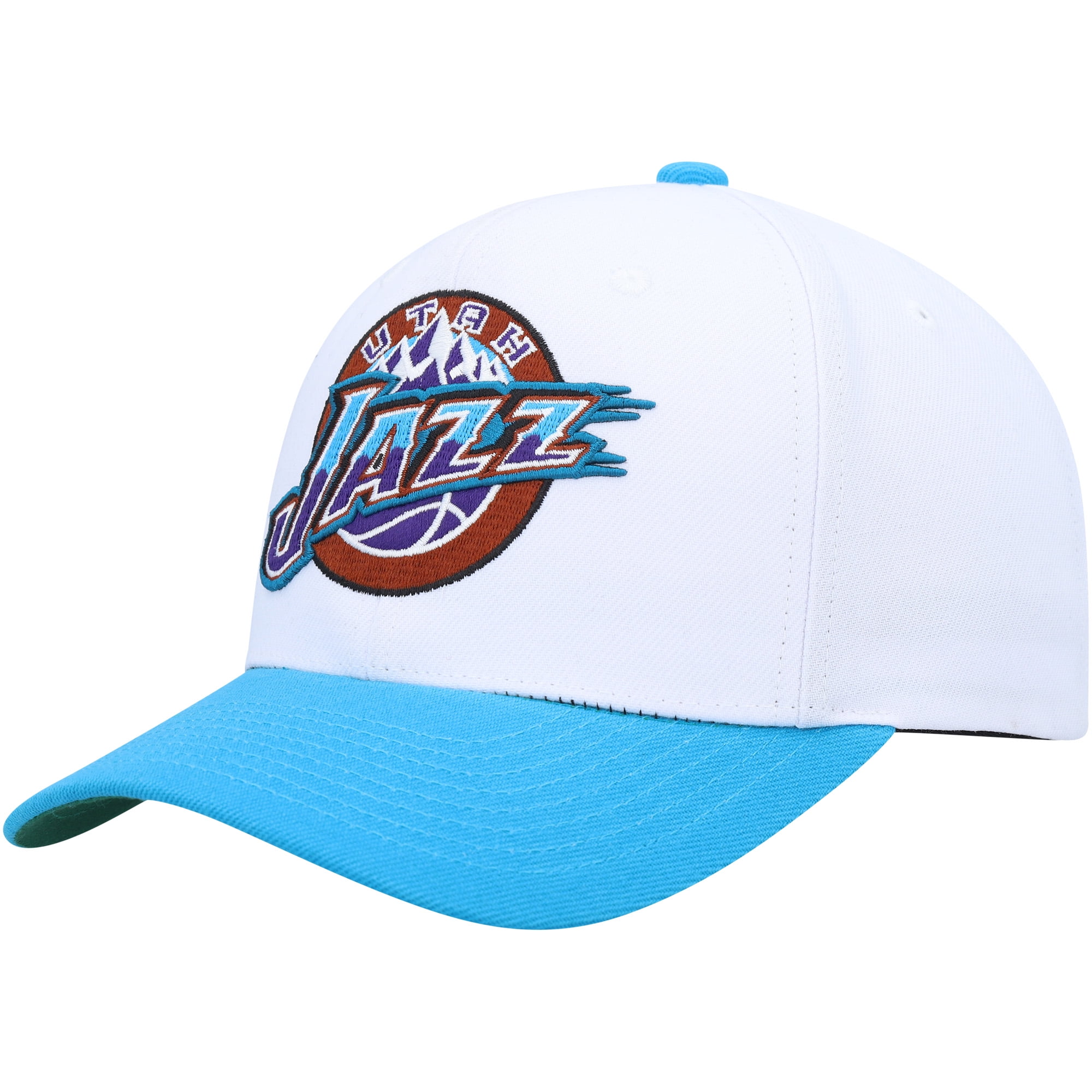 Men's Mitchell \u0026 Ness White/Navy Utah Jazz Hardwood Classics Core 2-Tone 2.0 Pro Snapback Hat