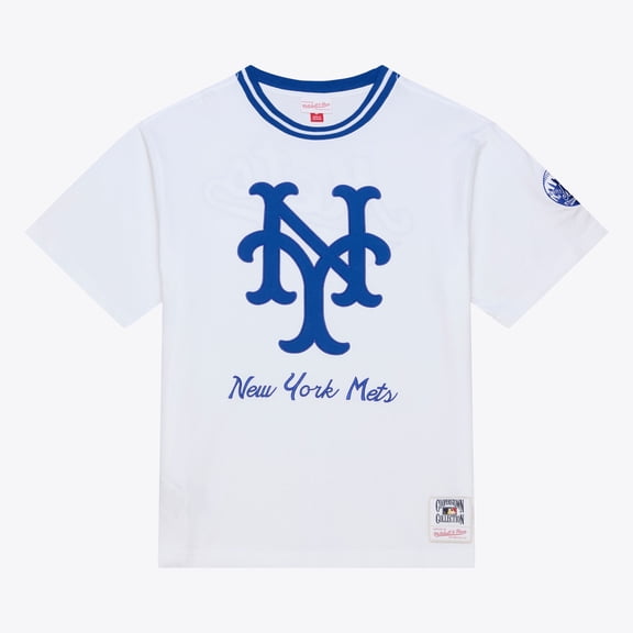 Men's Mitchell & Ness White New York Mets Cooperstown Collection Arctic T-Shirt