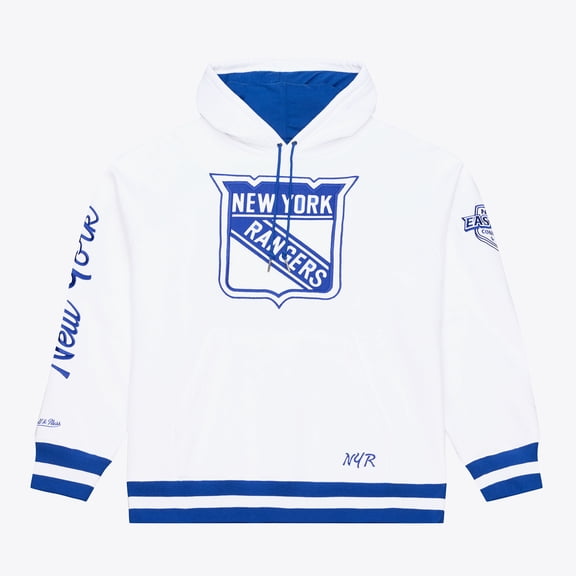 Men's Mitchell & Ness White New York Rangers Arctic Fleece Hoodie