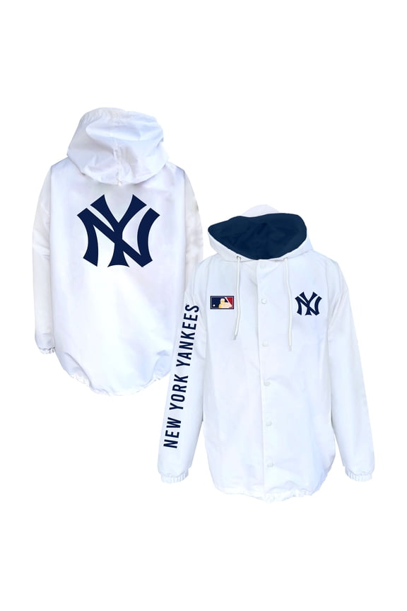 Men's Mitchell & Ness  White New York Yankees Big & Tall Full-Snap Hooded Jacket