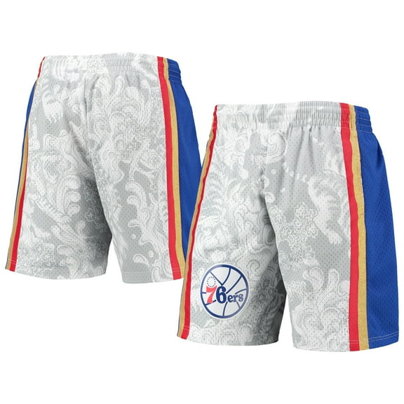 Men's Mitchell & Ness White Philadelphia 76ers Hardwood Classics Lunar New Year Swingman Shorts