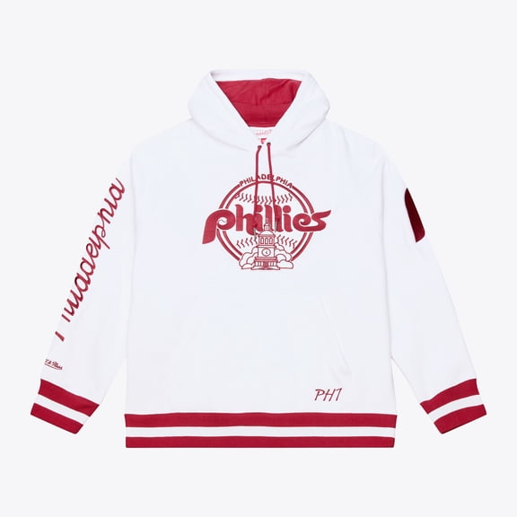 Men's Mitchell & Ness  White Philadelphia Phillies Fleece Hoodie