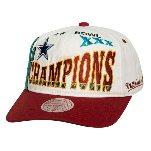 Men's Mitchell & Ness White/Red Dallas Cowboys Super Bowl XXX Champions Snapback Hat