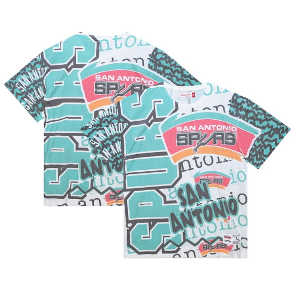 Men's Mitchell & Ness  White San Antonio Spurs Jumbotron 2.0 Sublimated T-Shirt