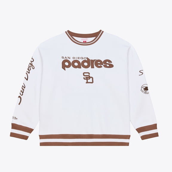 Men's Mitchell & Ness White San Diego Padres Arctic Fleece Sweatshirt