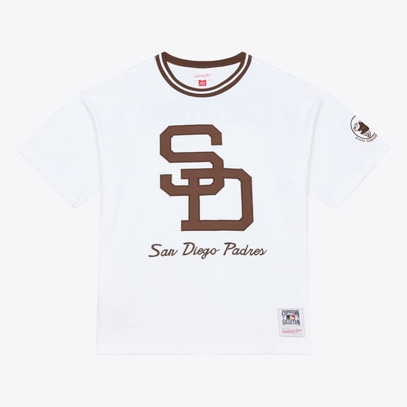 Men's Mitchell & Ness White San Diego Padres Cooperstown Collection Arctic T-Shirt