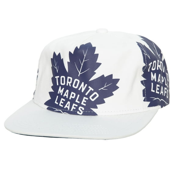 Men's Mitchell & Ness White Toronto Maple Leafs In Your Face Deadstock Snapback Hat - OSFA