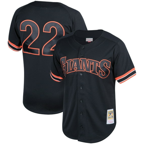 Men's Mitchell & Ness Will Clark Black San Francisco Giants Cooperstown Collection Mesh Batting Practice Button-Up