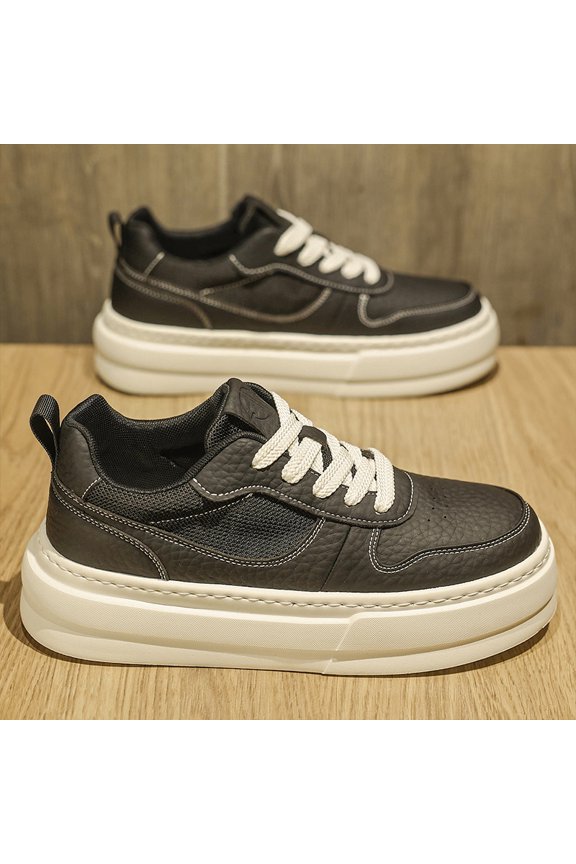 Men's Mixed Material Platform Skate Shoes