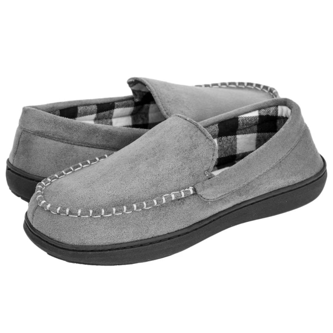 Men’s Moccasin Slippers Indoor Outdoor House Shoes Memory Foam Slippers