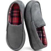 RAVELIER Men's Moccasin Slippers with Flannel Lining
