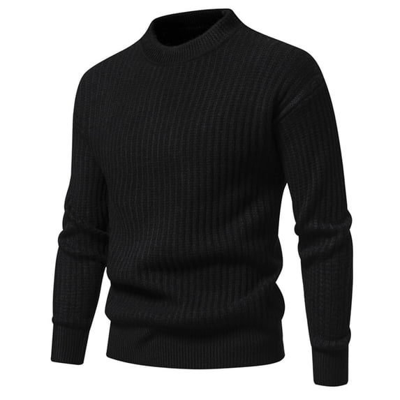 Men's Mock Neck Sweater Long Sleeve Ribbed Knit Slim Fit Casual Pullover Top