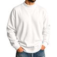 thumbnail image 1 of Men's Mock Neck Sweatshirt Solid Color Pullover Top with Ribbed Trim Relaxed Fit Fall Casual Sweatshirts, 1 of 4