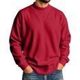 thumbnail image 1 of Men's Mock Neck Sweatshirt Solid Color Pullover Top with Ribbed Trim Relaxed Fit Fall Casual Sweatshirts, 1 of 4