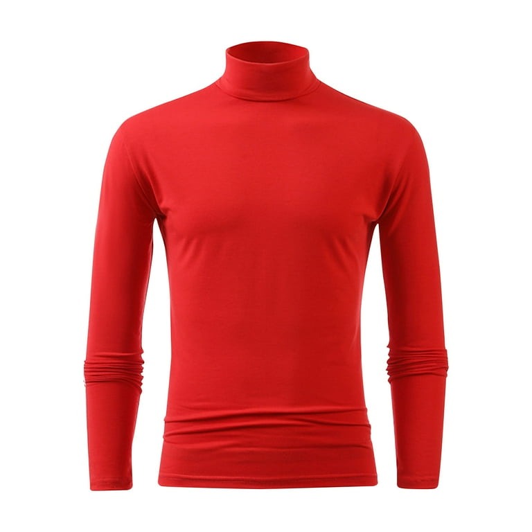 Men's Mock Neck T Shirts Slim Fit Casual Stretch Soft Long Sleeve