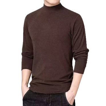 Men's Slim Fit Turtleneck Long Sleeve Pullover Jumper - Basic Casual Top T-Shirt