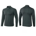 thumbnail image 1 of Men's Mock Turtleneck Long Sleeve Thermal Shirts Basic Turtle Neck Undershirt Lightweight Rash Guard Pullover Tops Dark Gray XXL, 1 of 9