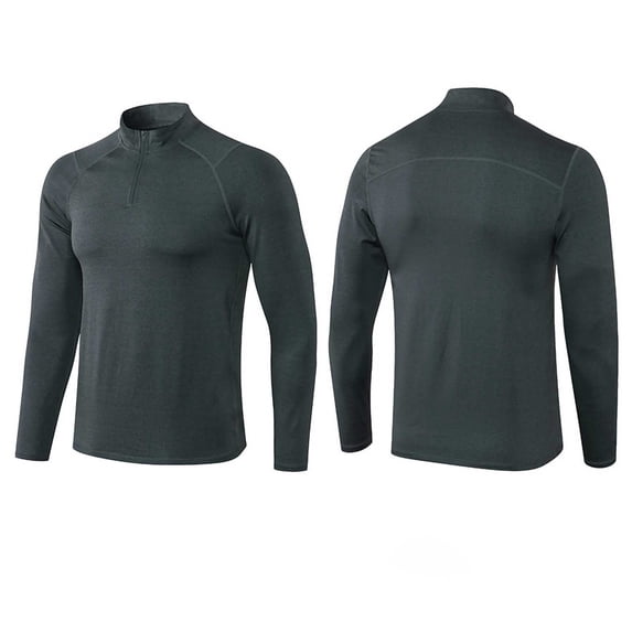 Men's Mock Turtleneck Long Sleeve Thermal Shirts Basic Turtle Neck Undershirt Lightweight Rash Guard Pullover Tops Dark Gray XXL