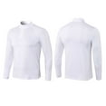 thumbnail image 1 of Men's Mock Turtleneck Long Sleeve Thermal Shirts Basic Turtle Neck Undershirt Lightweight Rash Guard Pullover Tops White L, 1 of 4