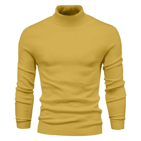 Men's Mock Turtleneck Pullover Sweater Casual Basic Knitted Thermal Sweaters