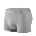 thumbnail image 1 of Men's Modal Boxer Briefs Breathable Tagless Performance Cotton Underwear Seamless Silk Short Panties with Fly, 1 of 3