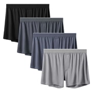 Mens Modal Boxer Shorts Ultra Soft Lightweight High Elastic Underwear for Home & Casual Wear, Breathable and Quick Dry, Size XL, 4-Pack