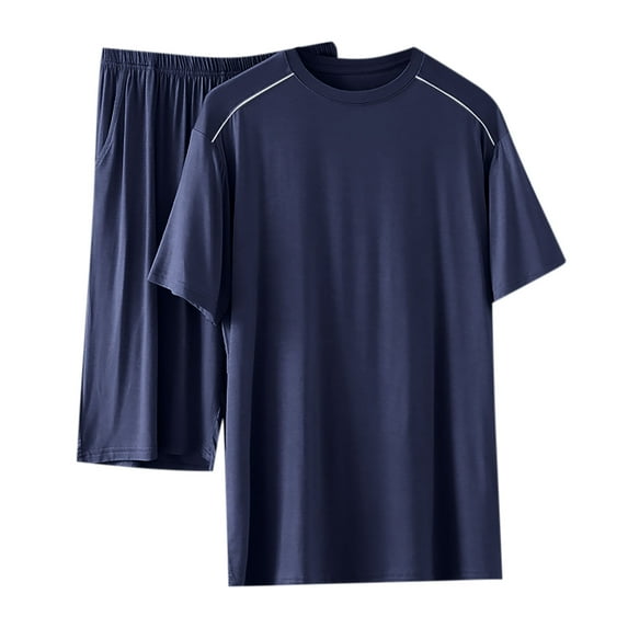 Men’s Modal-Cotton Blend Pajama Set – Soft Lounge Wear with Pockets (Elastic Waist Sleepwear for Comfort & Versatility)