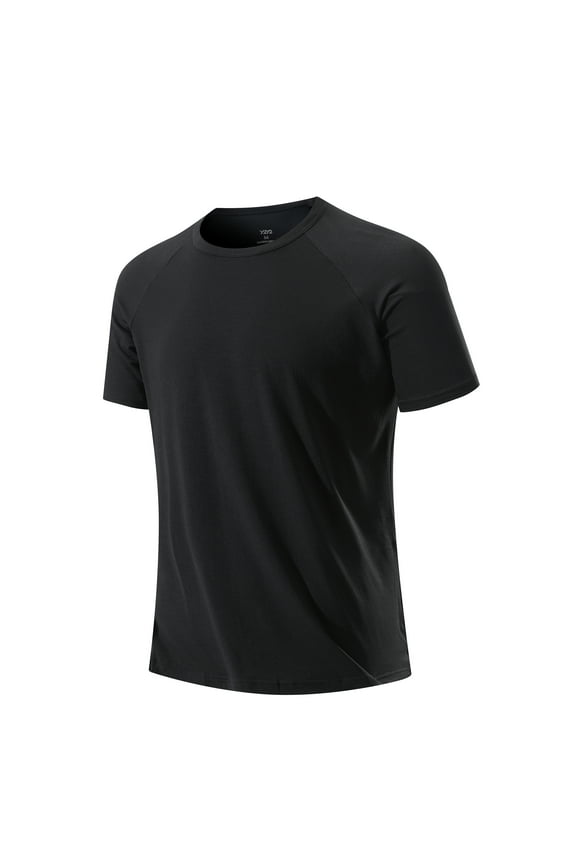 Men's Modal Crew Neck T-Shirt Black 2XL 50"-52" Big and Tall