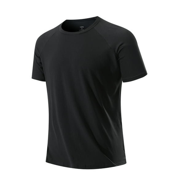 Men's Modal Crew Neck T-Shirt Black 4XL 58"-60" Big and Tall