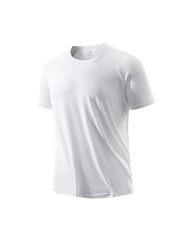 Men's Modal Crew Neck T-Shirt White 4XL 58"-60" Big and Tall