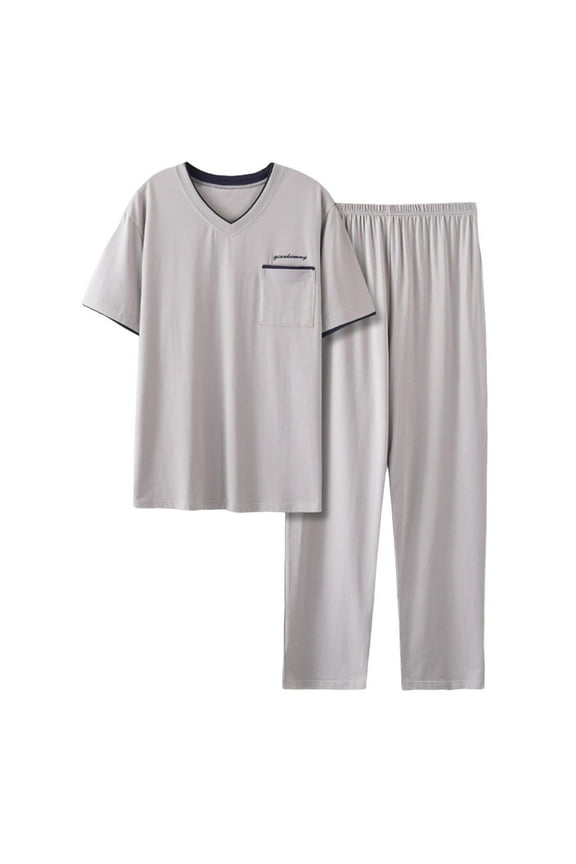 Men’s Modal Short Sleeve Lounge Set – Versatile 2-Piece Sleepwear with Pockets (2025 All-Weather Loungewear)